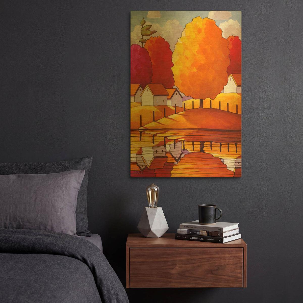 'Golden Country Fall' By Cathy Horvath Gold Metal Wall Art