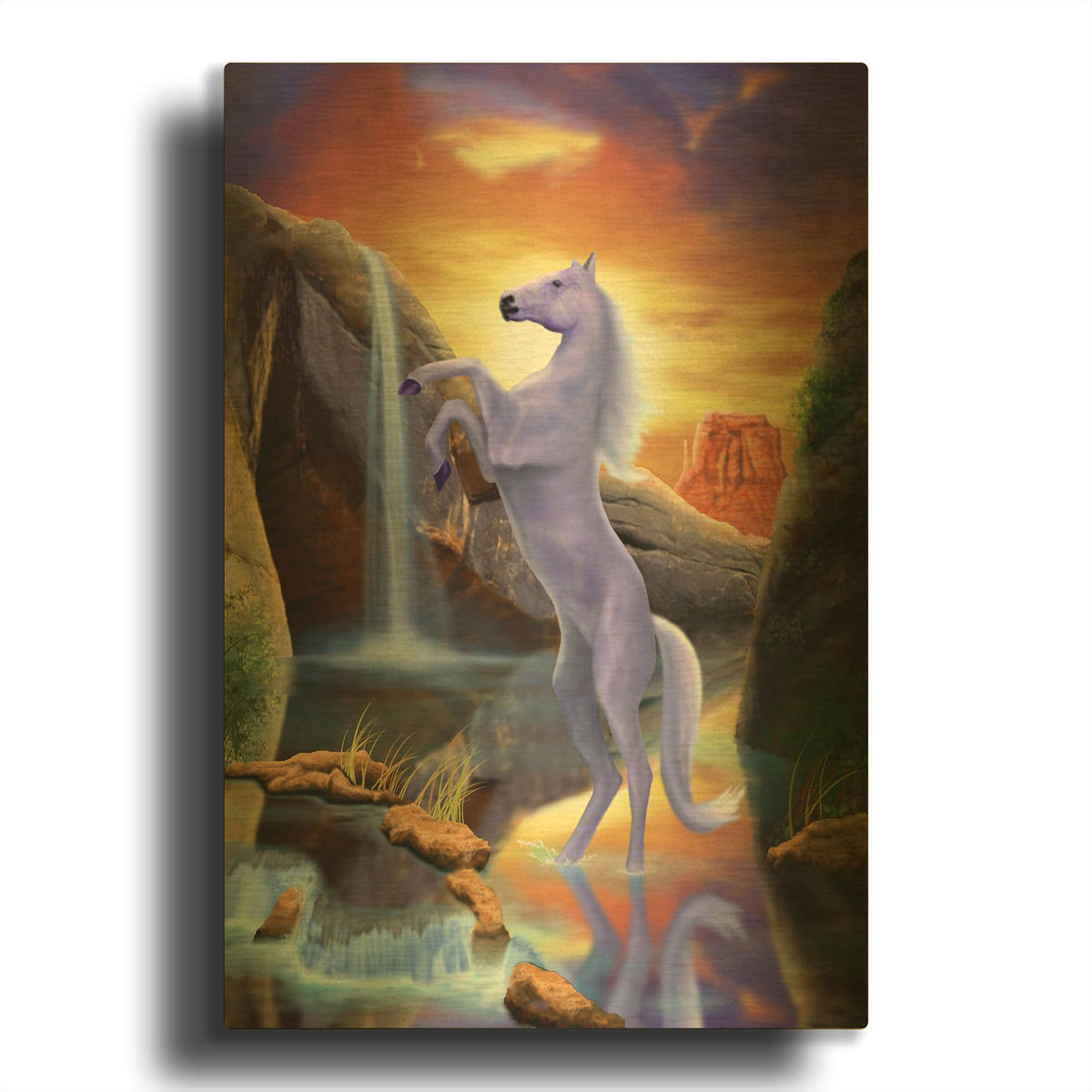 'Desert Horse' By Chris Dobrowolski Gold Metal Wall Art