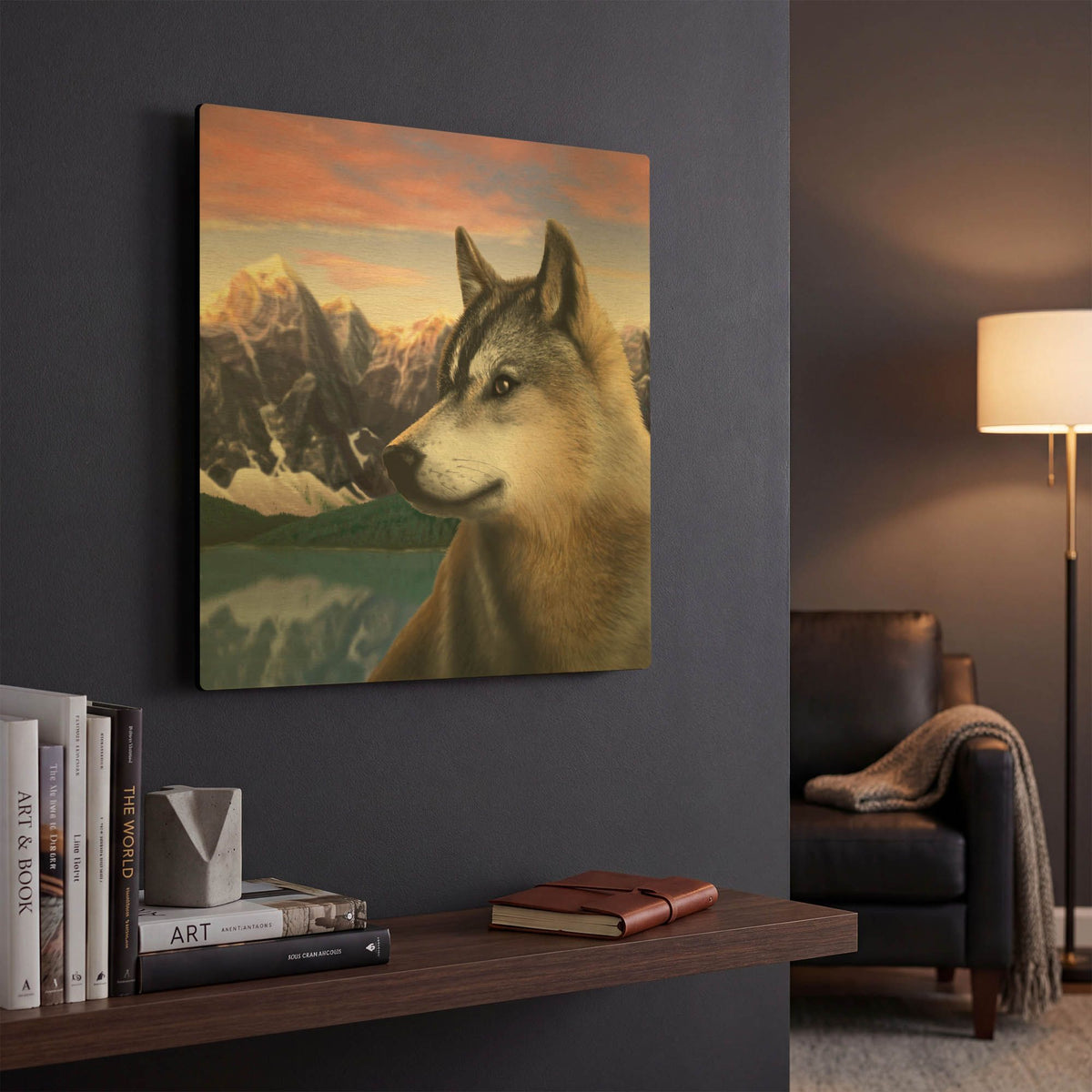 'Rockies Wolf' By Chris Dobrowolski Gold Metal Wall Art