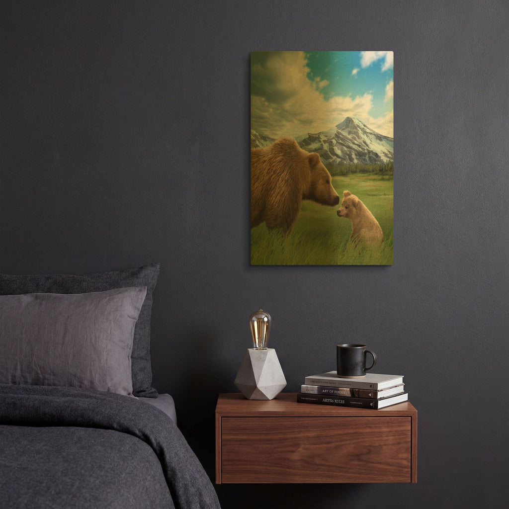 'Mother and Cub' By Chris Dobrowolski Gold Metal Wall Art