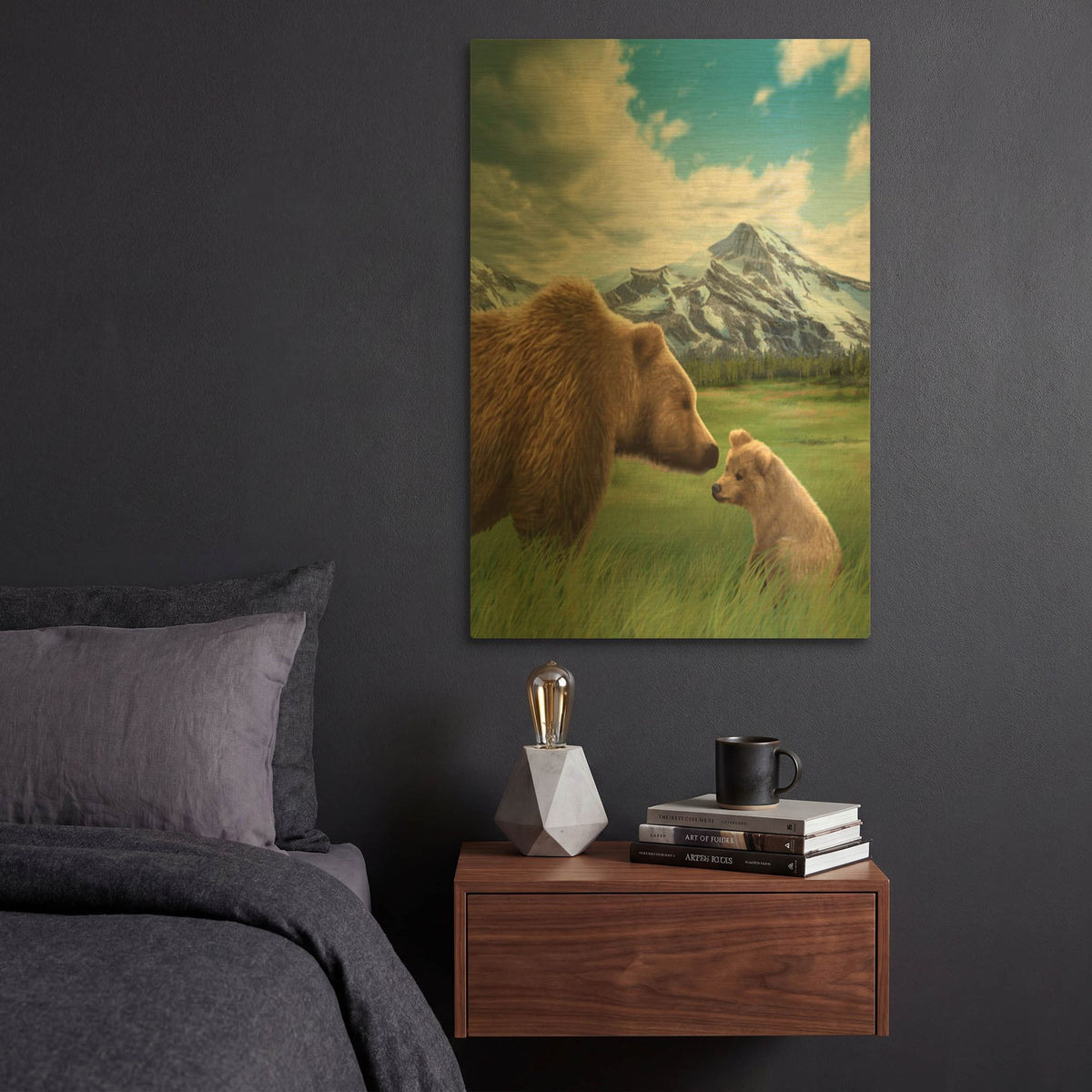 'Mother and Cub' By Chris Dobrowolski Gold Metal Wall Art