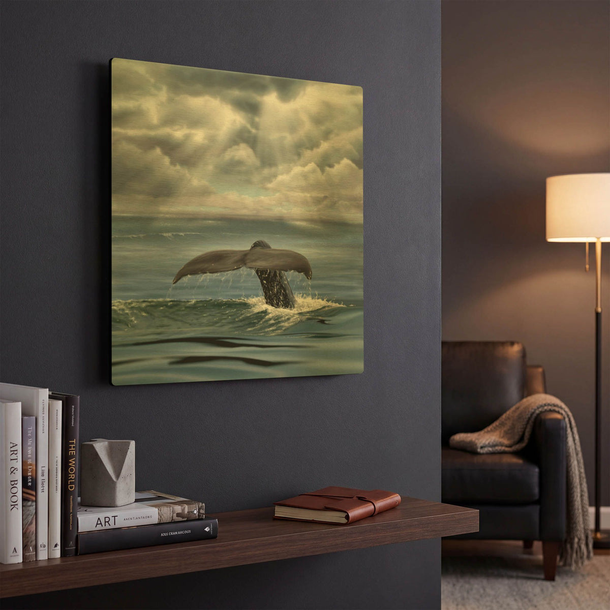 'Whale Fluke' By Chris Dobrowolski Gold Metal Wall Art