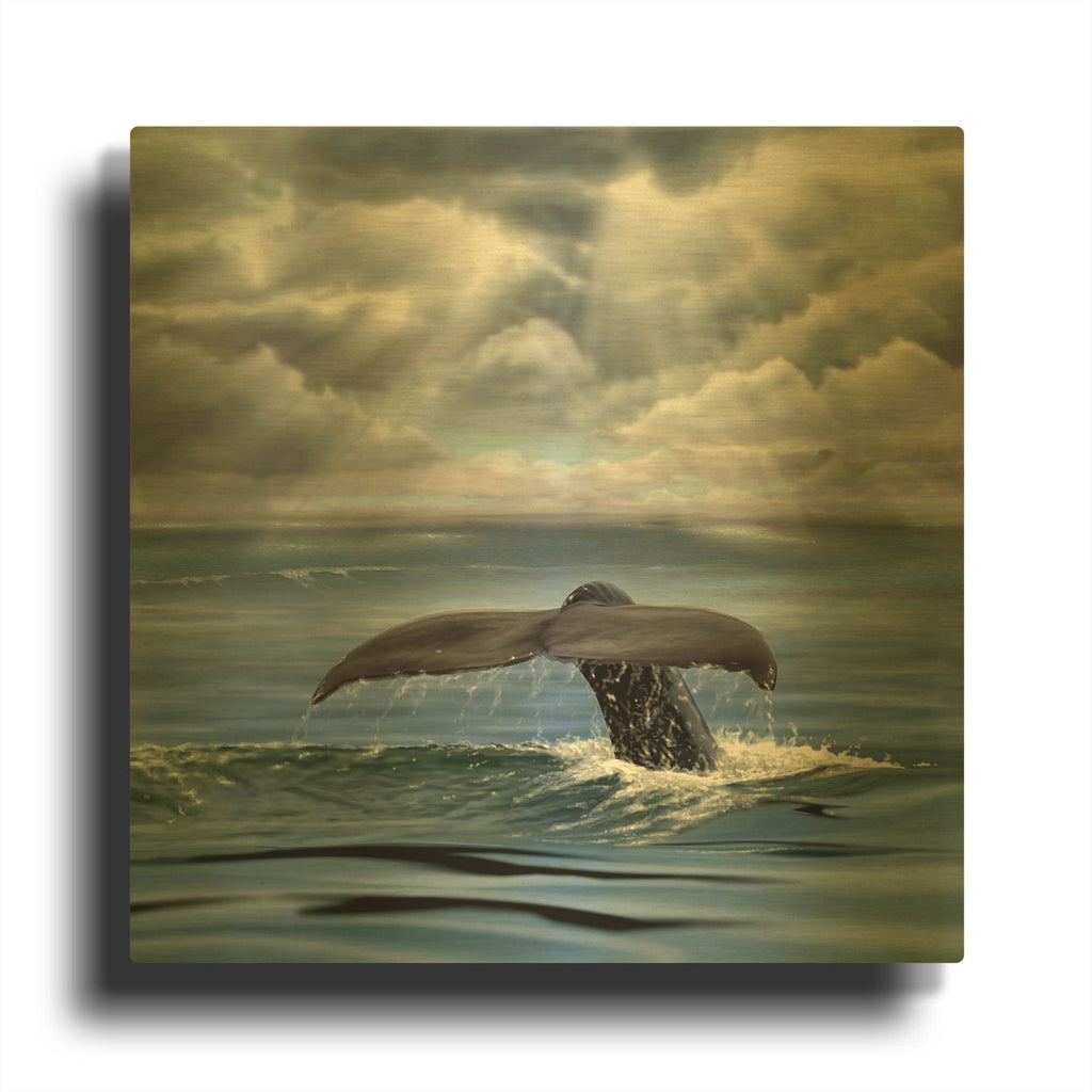 'Whale Fluke' By Chris Dobrowolski Gold Metal Wall Art