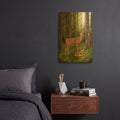 'Doe and Fawn' By Chris Dobrowolski Gold Metal Wall Art