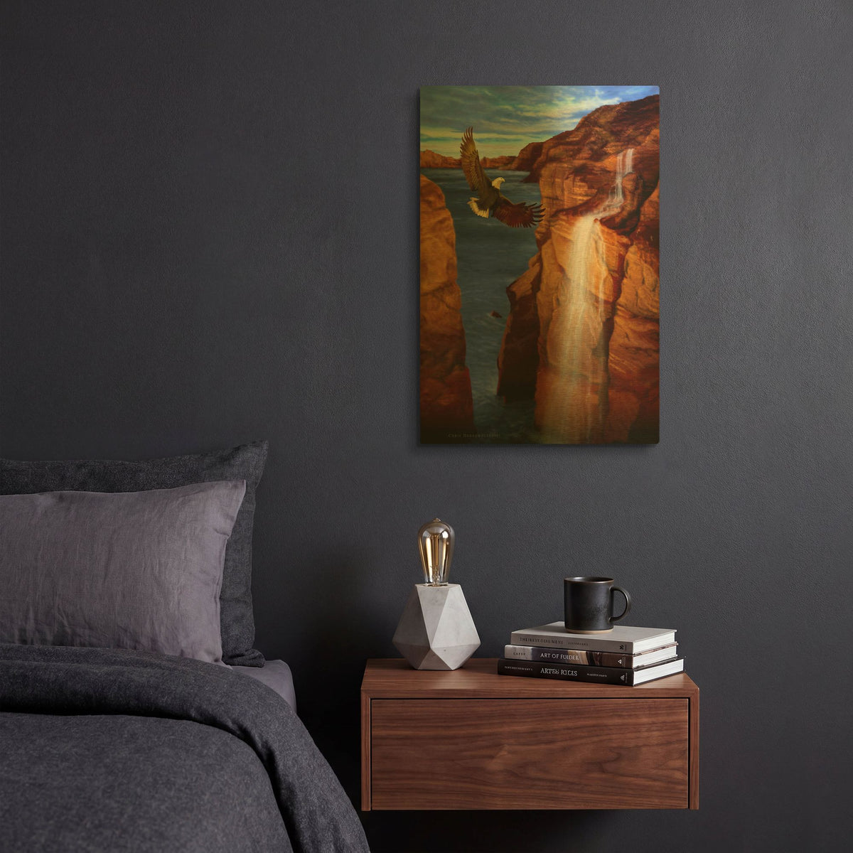 'Canyon Eagle' By Chris Dobrowolski Gold Metal Wall Art
