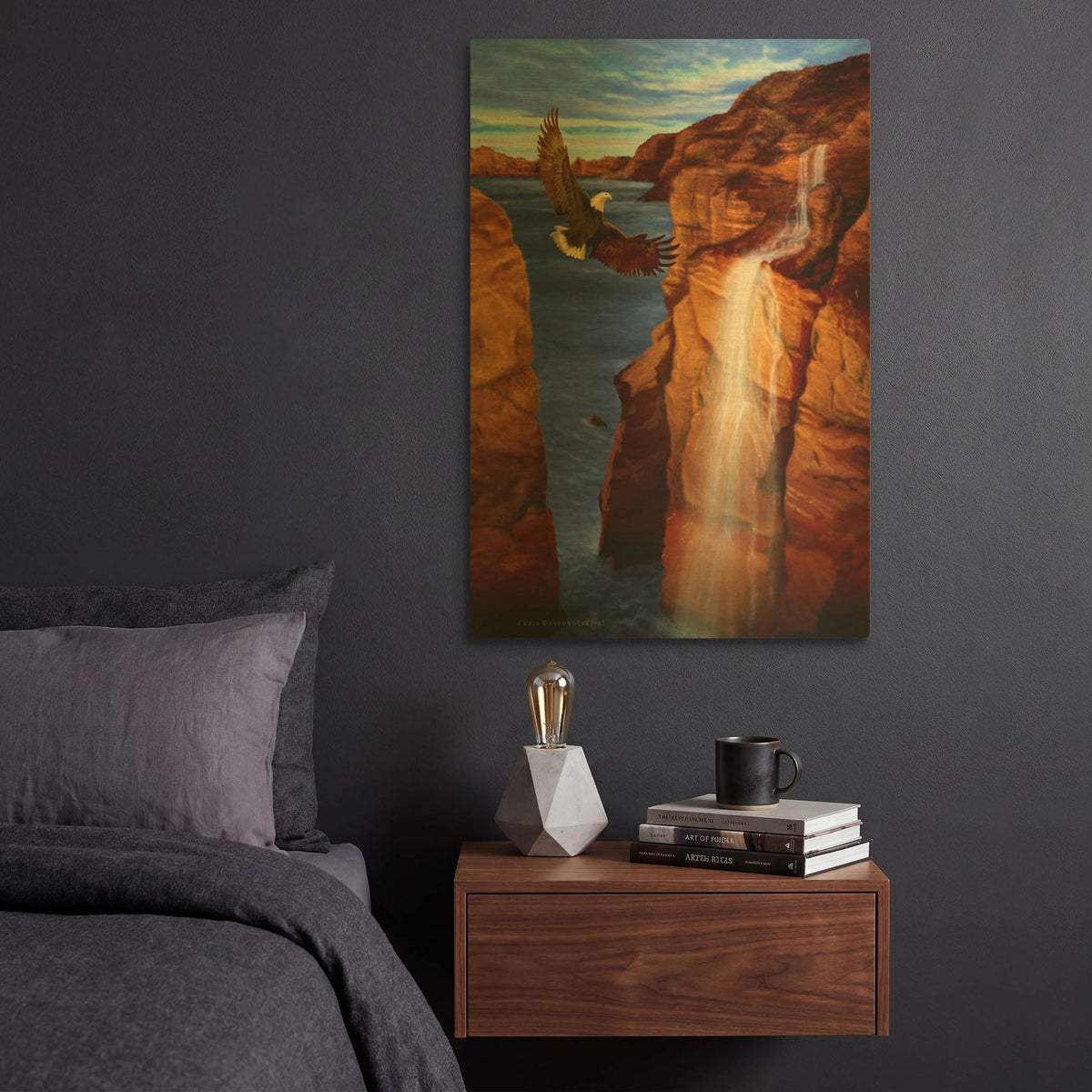 'Canyon Eagle' By Chris Dobrowolski Gold Metal Wall Art