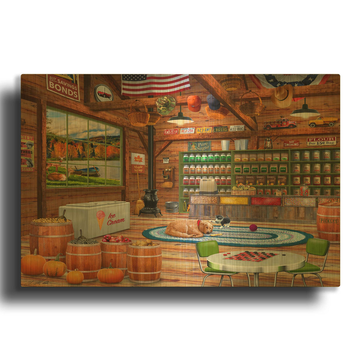 'General Store' By Chris Dobrowolski Gold Metal Wall Art