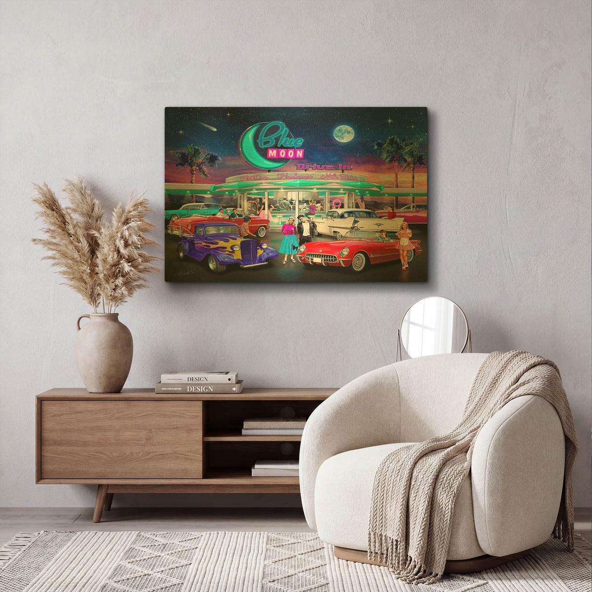 'Drive In' By Chris Dobrowolski Gold Metal Wall Art