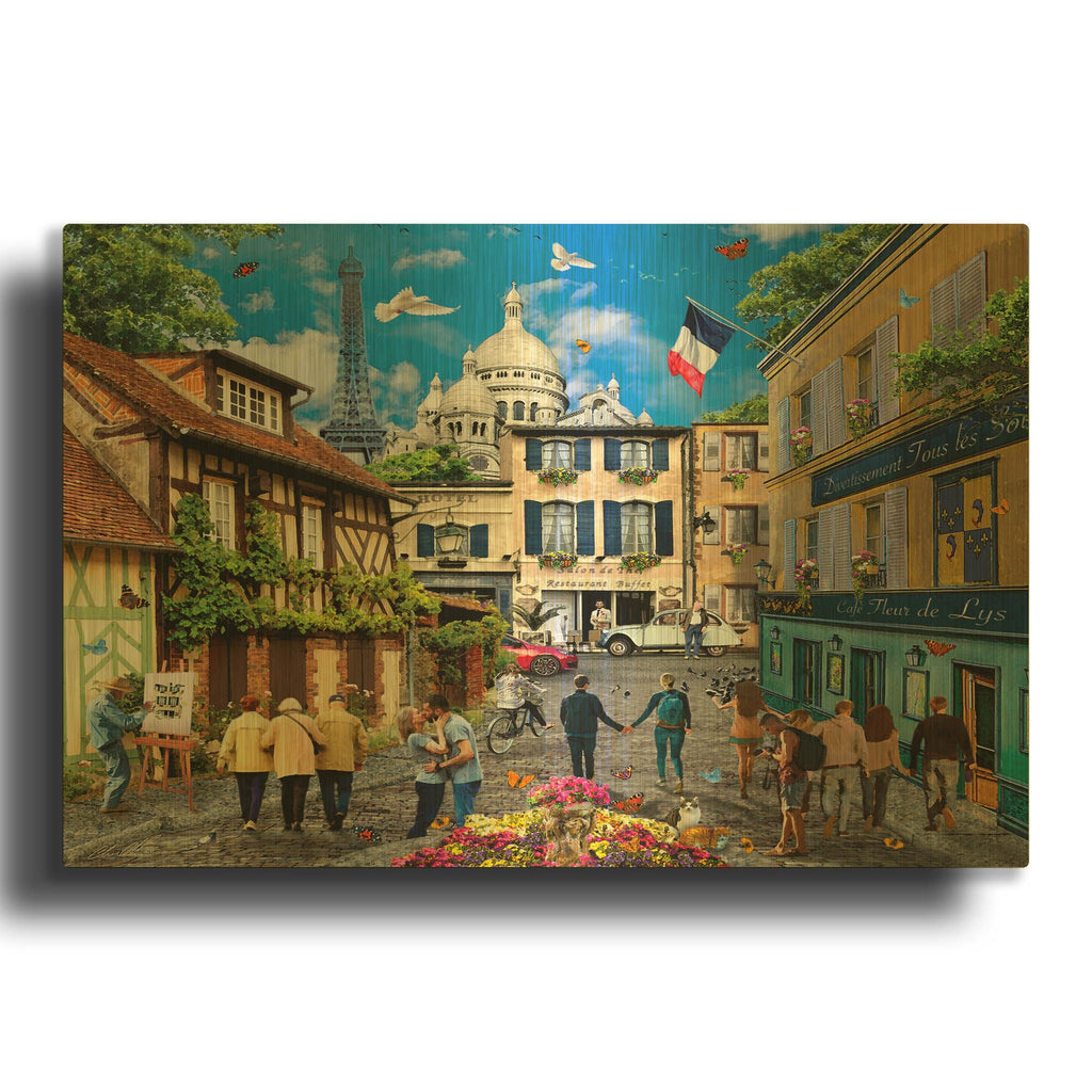 'Paris' By Chris Dobrowolski Gold Metal Wall Art