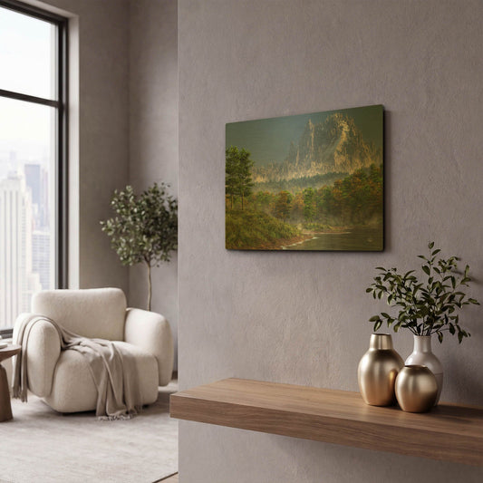 'Happy River Valley' By Daniel Eskridge Gold Metal Wall Art