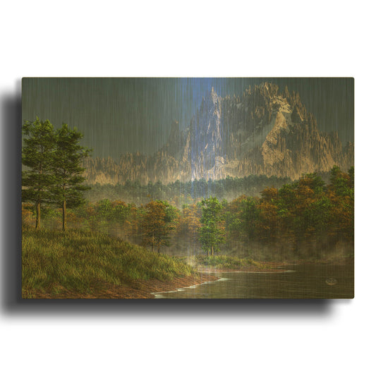 'Happy River Valley' By Daniel Eskridge Gold Metal Wall Art