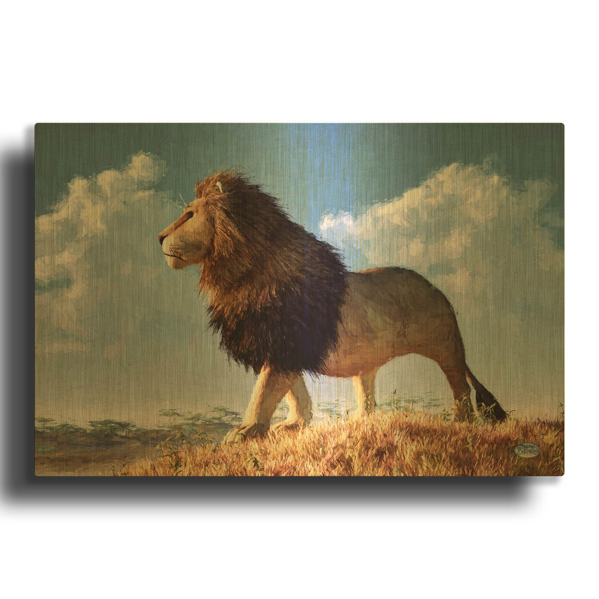 'Impressionist Lion' By Daniel Eskridge Gold Metal Wall Art