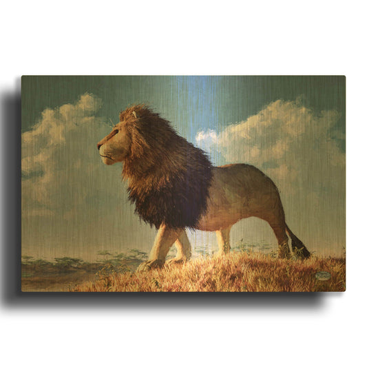 'Impressionist Lion' By Daniel Eskridge Gold Metal Wall Art