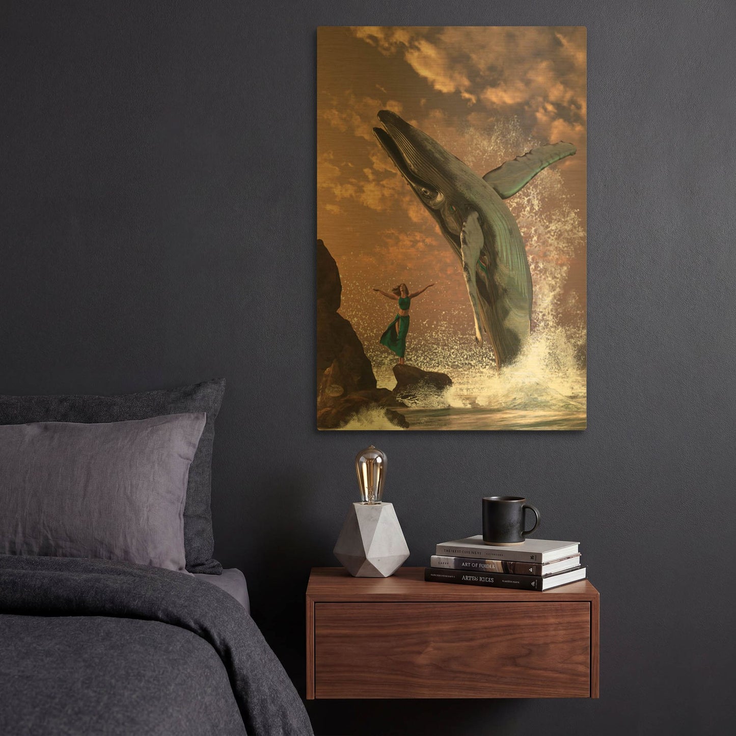'Whale Watcher' By Daniel Eskridge Gold Metal Wall Art
