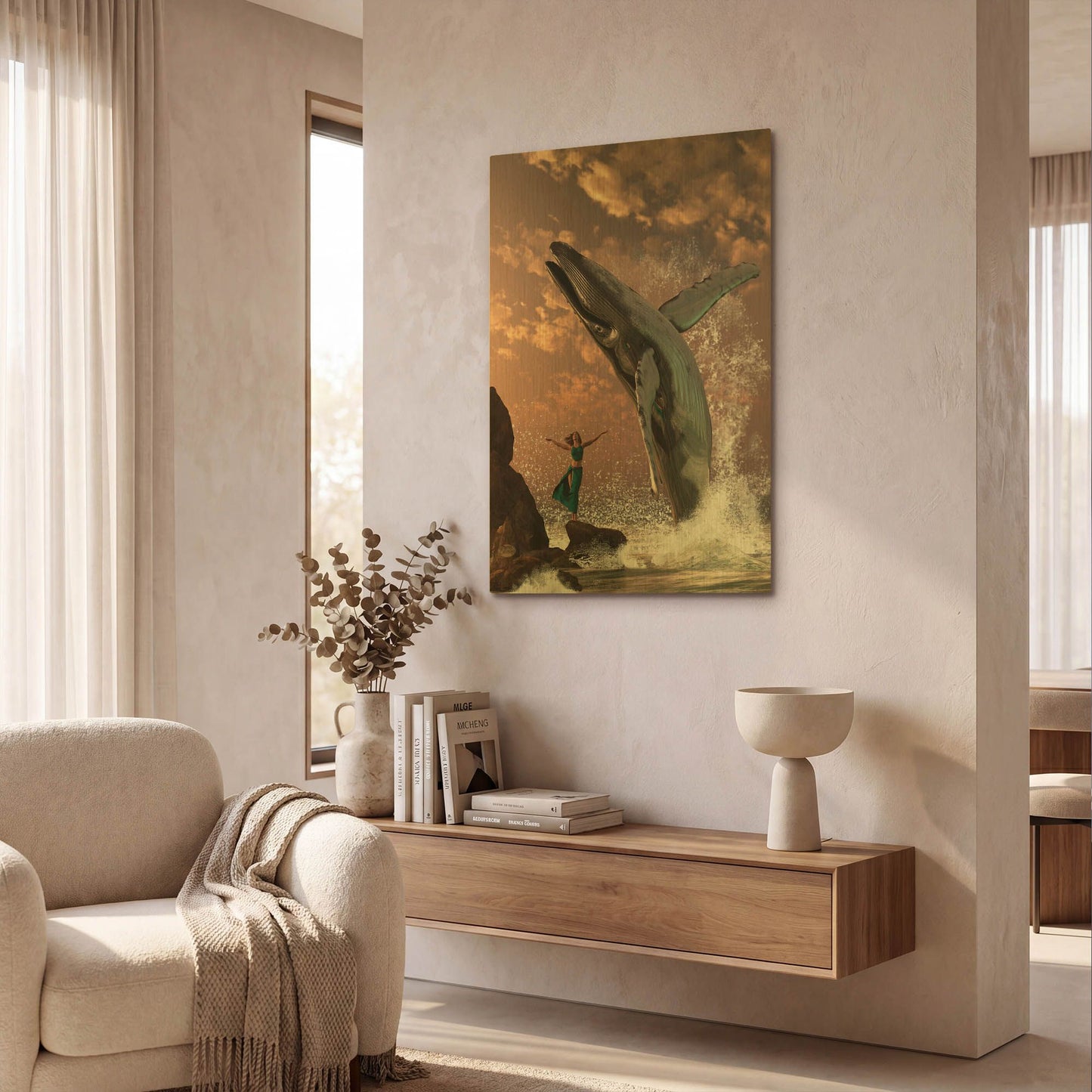 'Whale Watcher' By Daniel Eskridge Gold Metal Wall Art