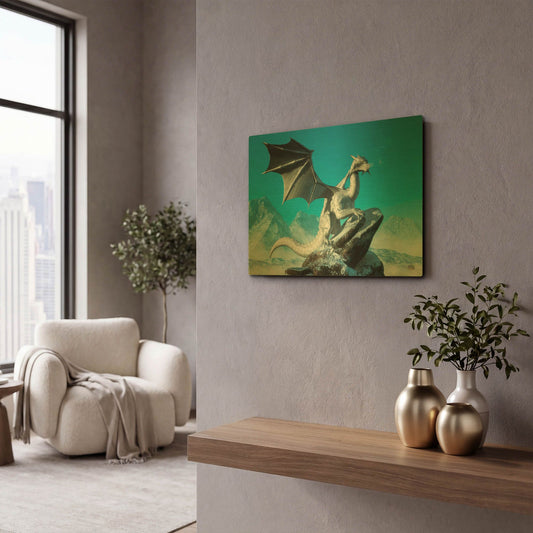 'Winter Dragon' By Daniel Eskridge Gold Metal Wall Art