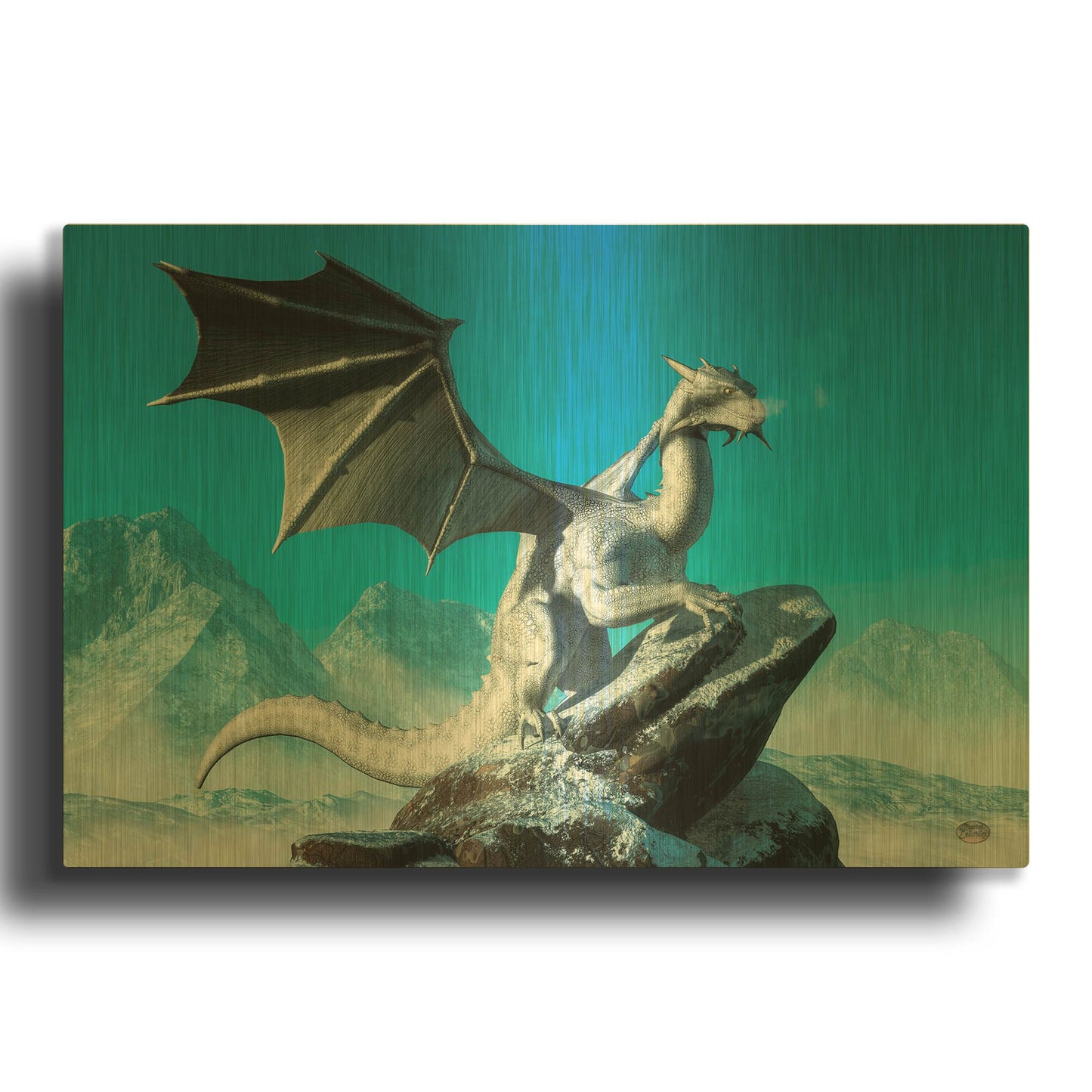 'Winter Dragon' By Daniel Eskridge Gold Metal Wall Art