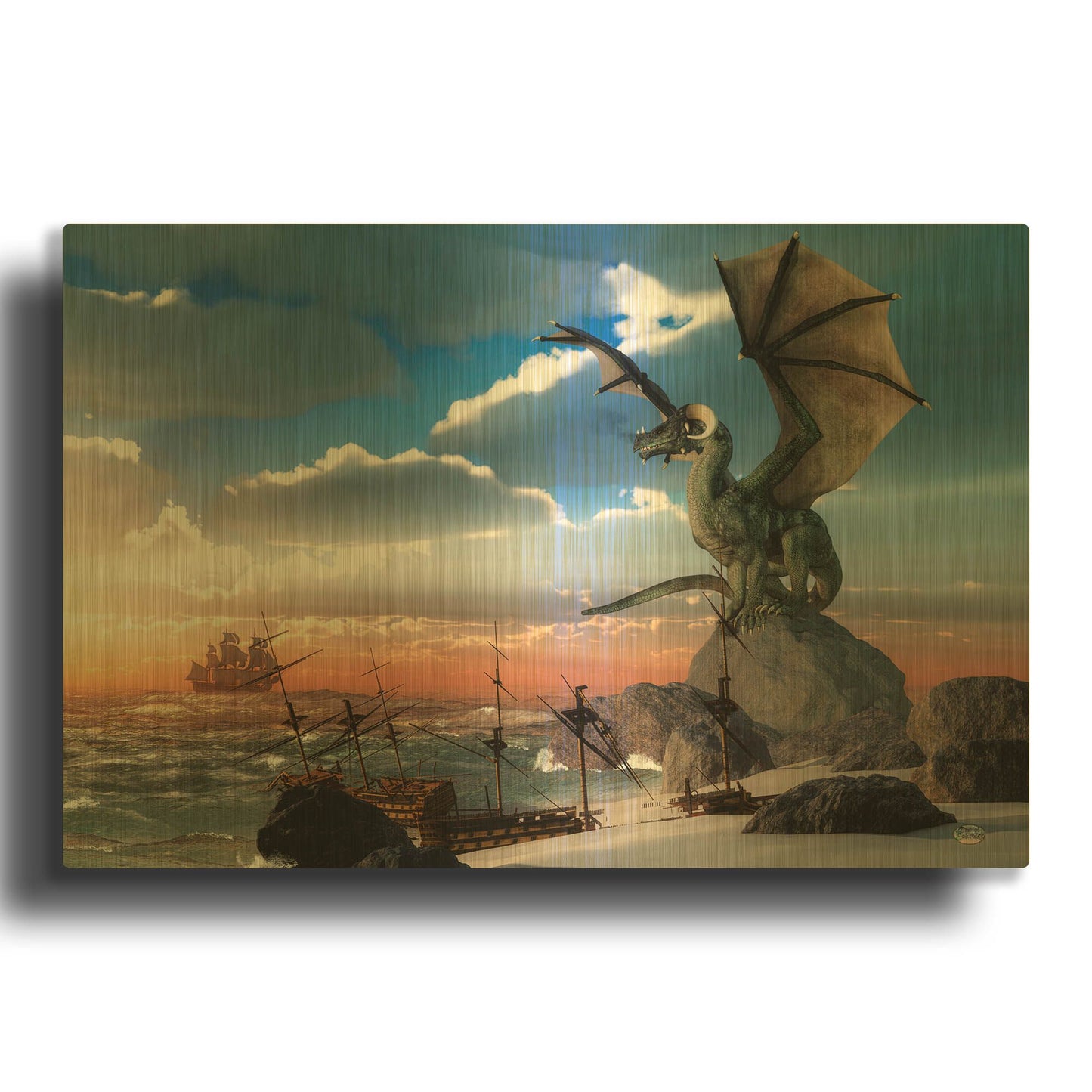 'Scourge Of The Sea' By Daniel Eskridge Gold Metal Wall Art