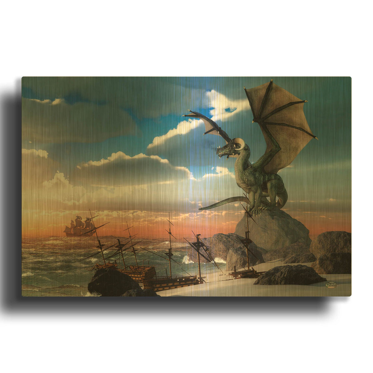 'Scourge Of The Sea' By Daniel Eskridge Gold Metal Wall Art