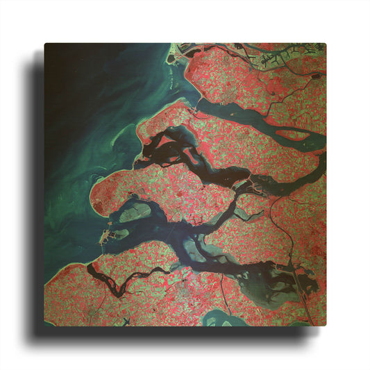 'Earth As Art Delta Region' By NASA Earth As Art Gold Metal Wall Art
