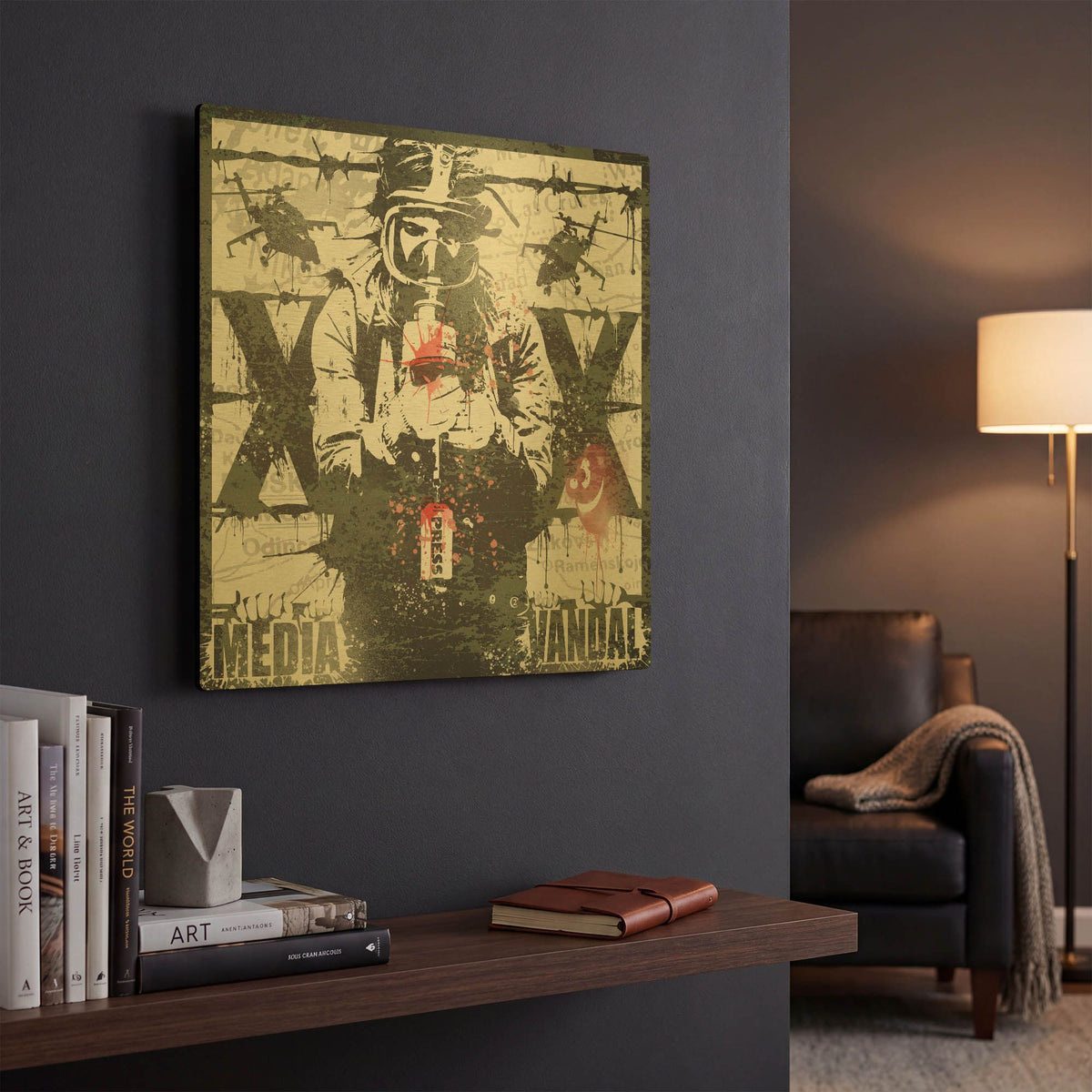 'Media Vandal' By Danksy Gold Metal Wall Art