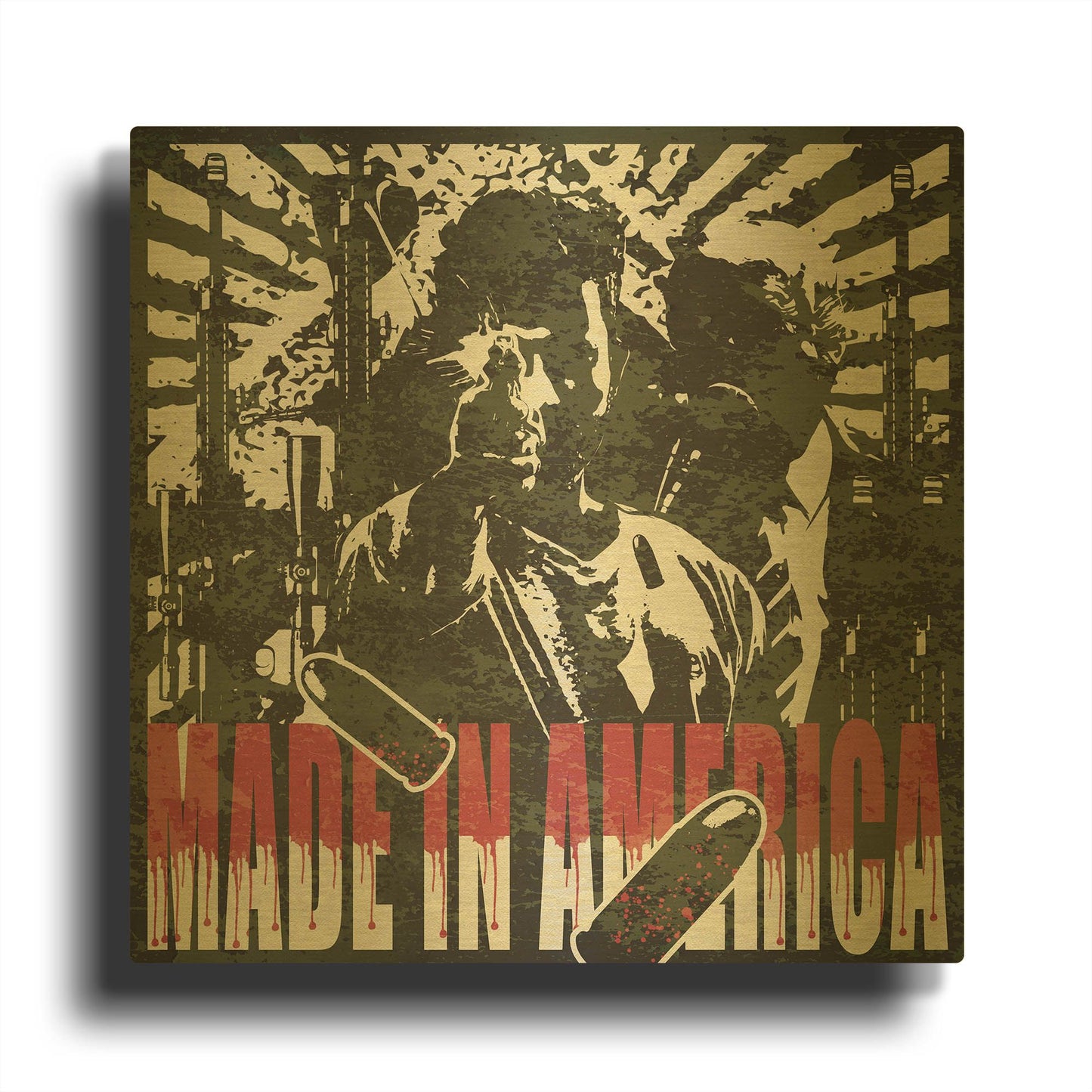 'Made In Merica' By Danksy Gold Metal Wall Art