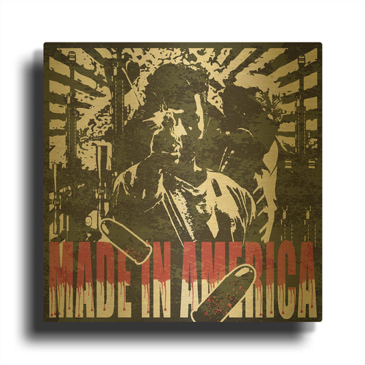 'Made In Merica' By Danksy Gold Metal Wall Art