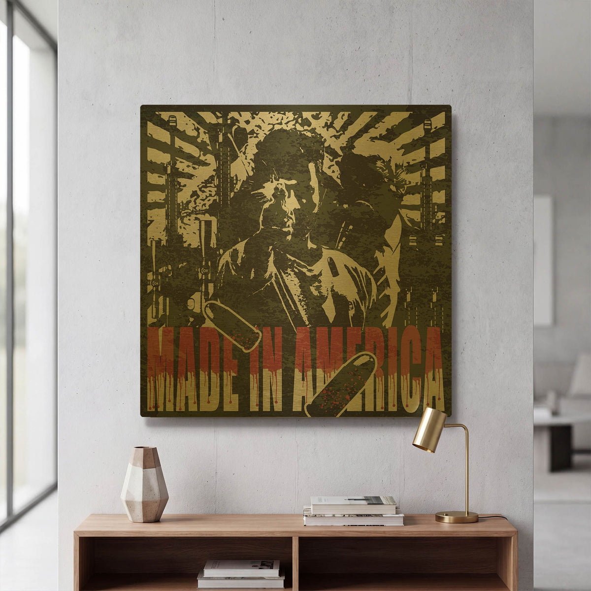 'Made In Merica' By Danksy Gold Metal Wall Art