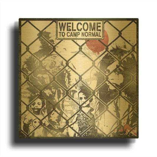 'Welcome' By Danksy Gold Metal Wall Art