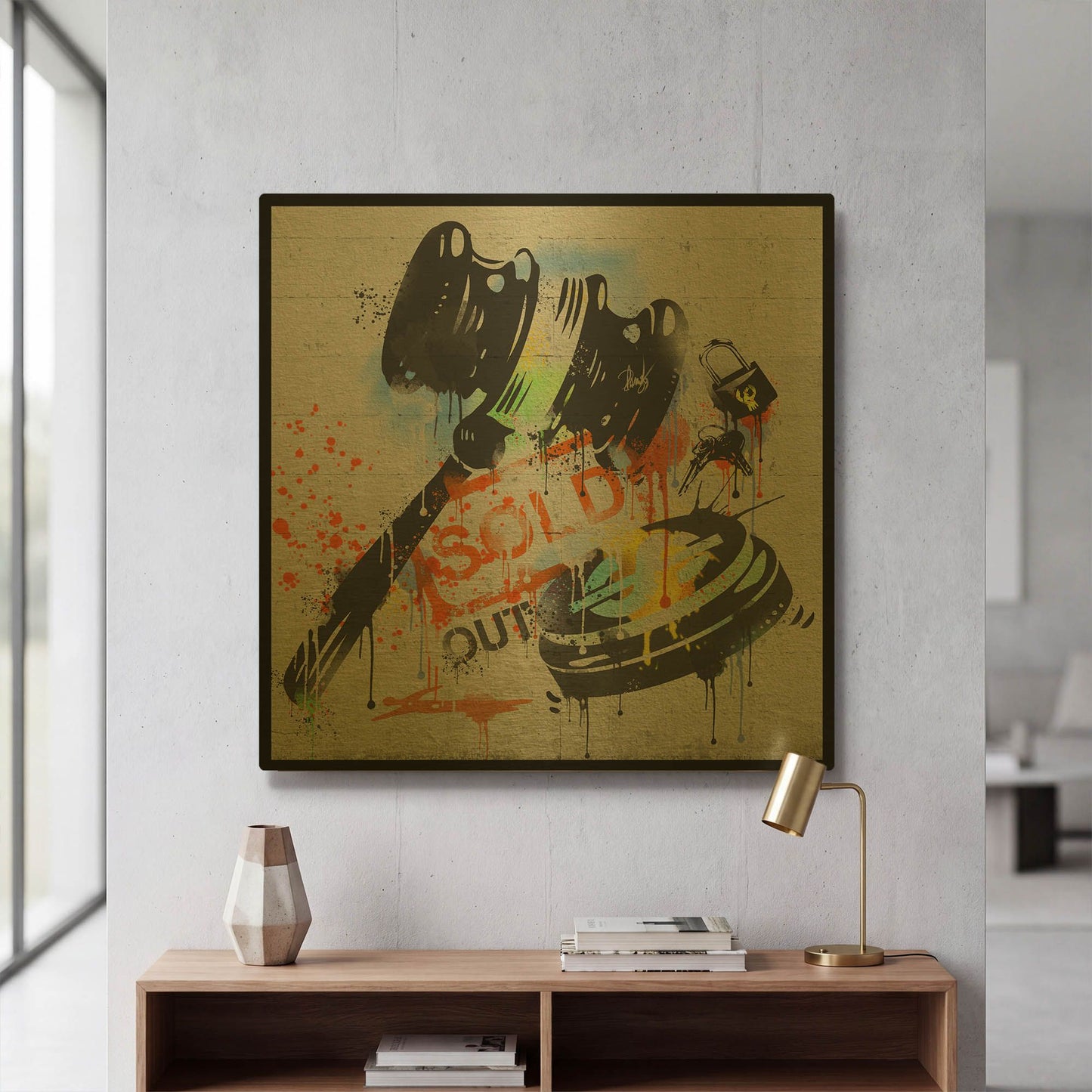 'Sold Out' By Danksy Gold Metal Wall Art