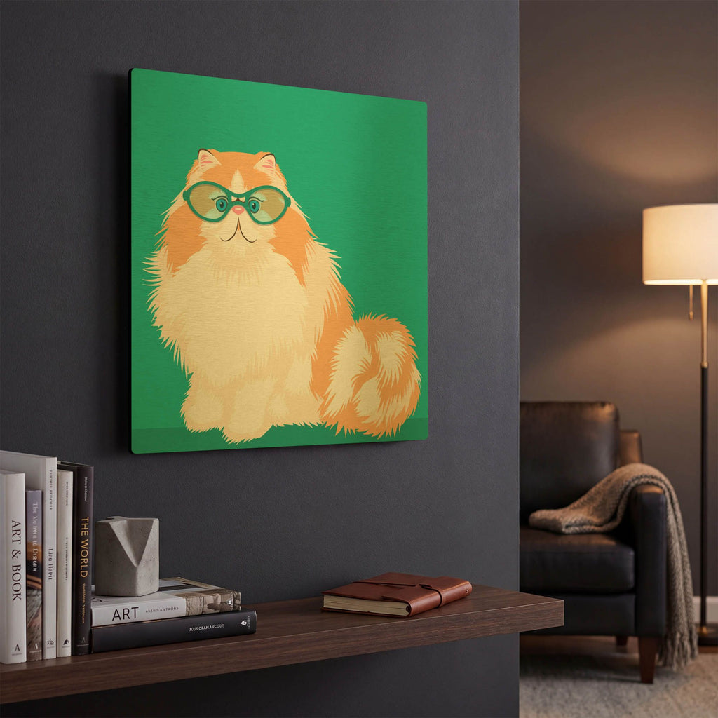 'Blue Persian' By Debbie Gray Gold Metal Wall Art