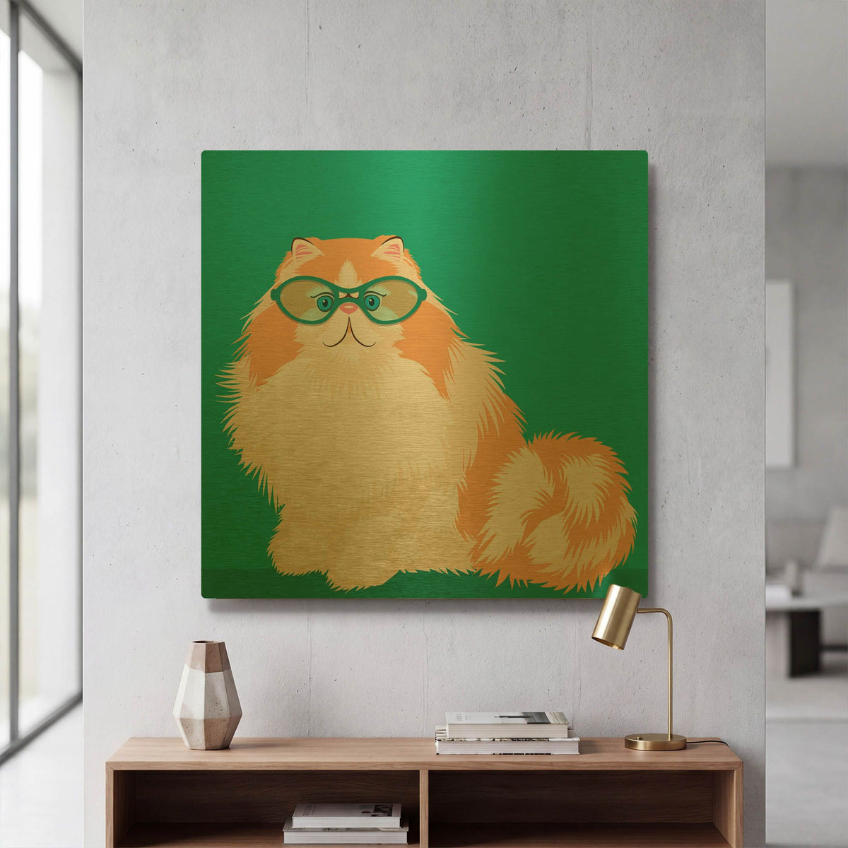 'Blue Persian' By Debbie Gray Gold Metal Wall Art