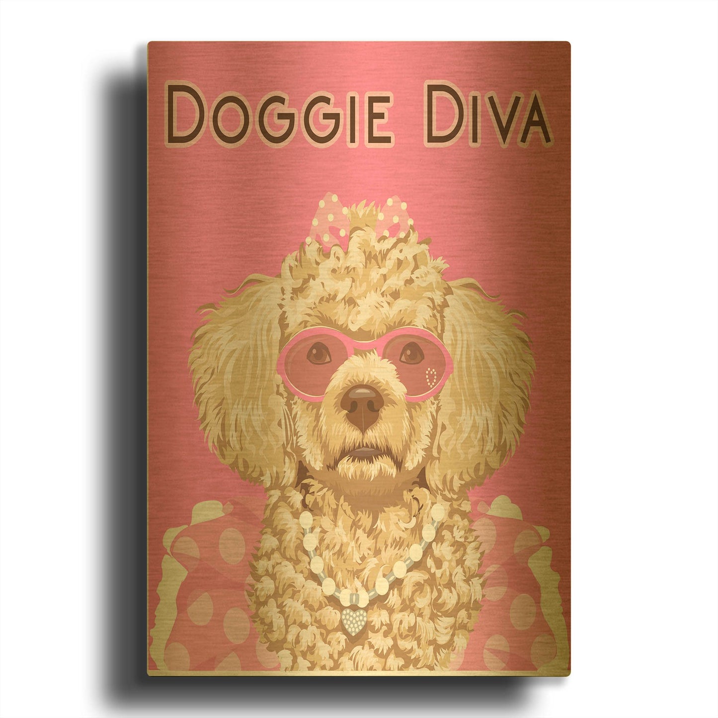 'Doggie Diva' By Debbie Gray Gold Metal Wall Art