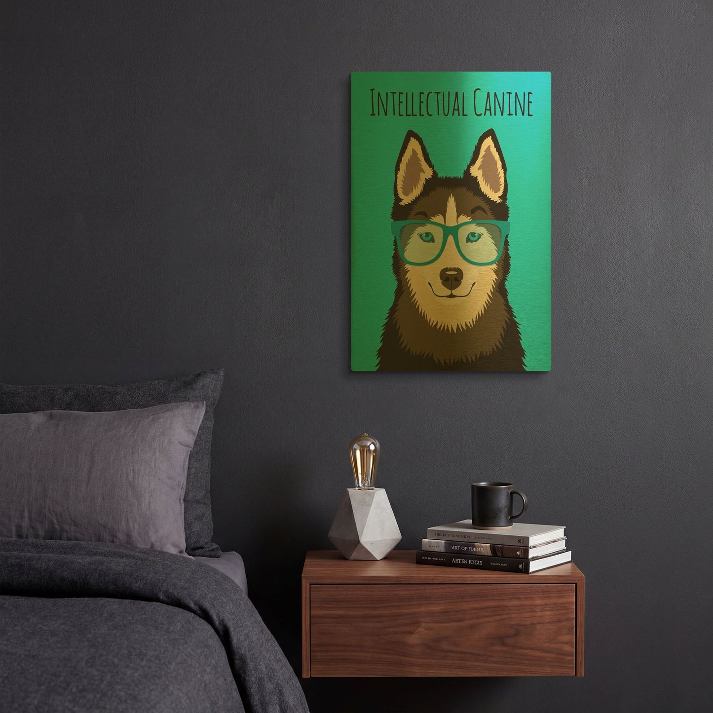 'Intellectual Canine' By Debbie Gray Gold Metal Wall Art