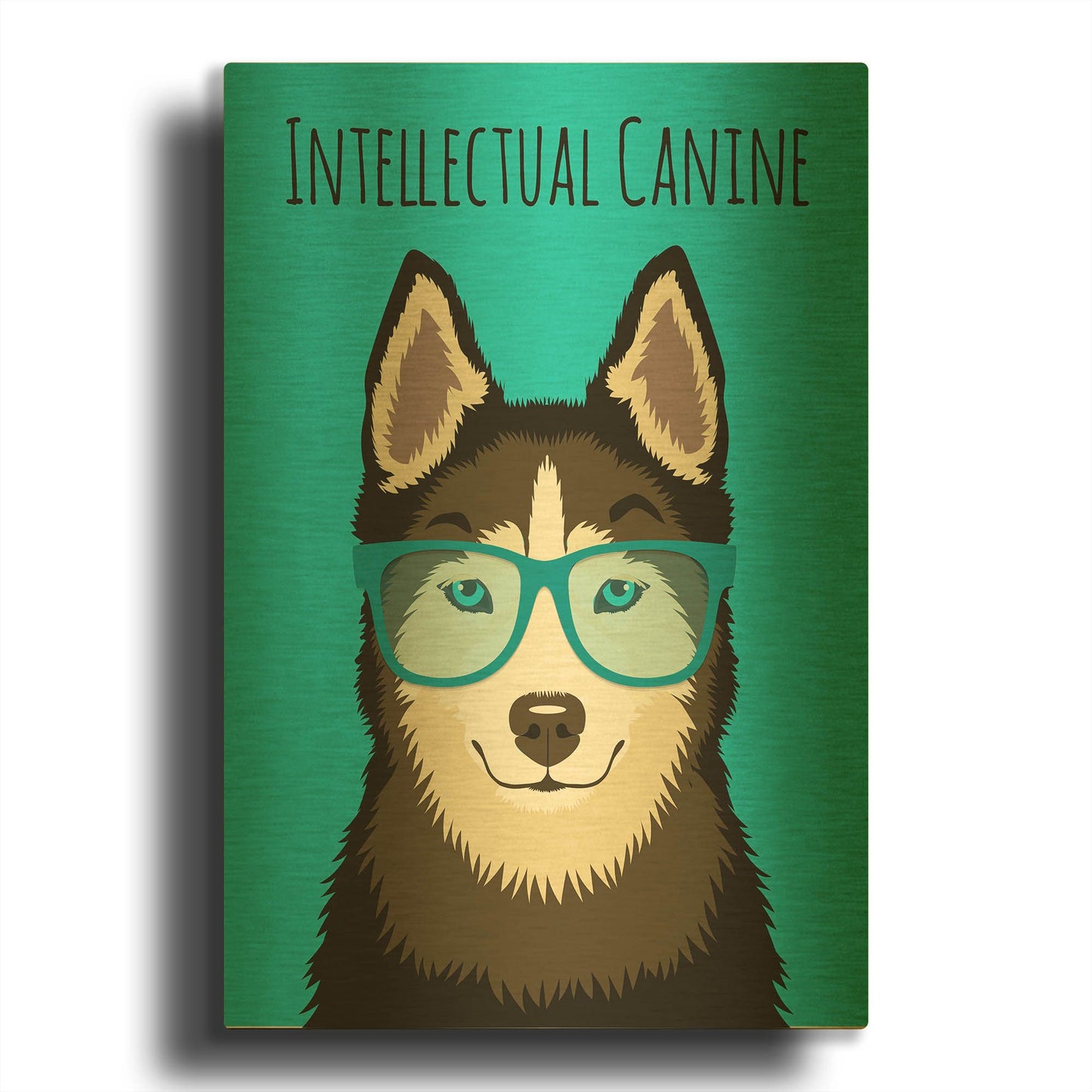 'Intellectual Canine' By Debbie Gray Gold Metal Wall Art