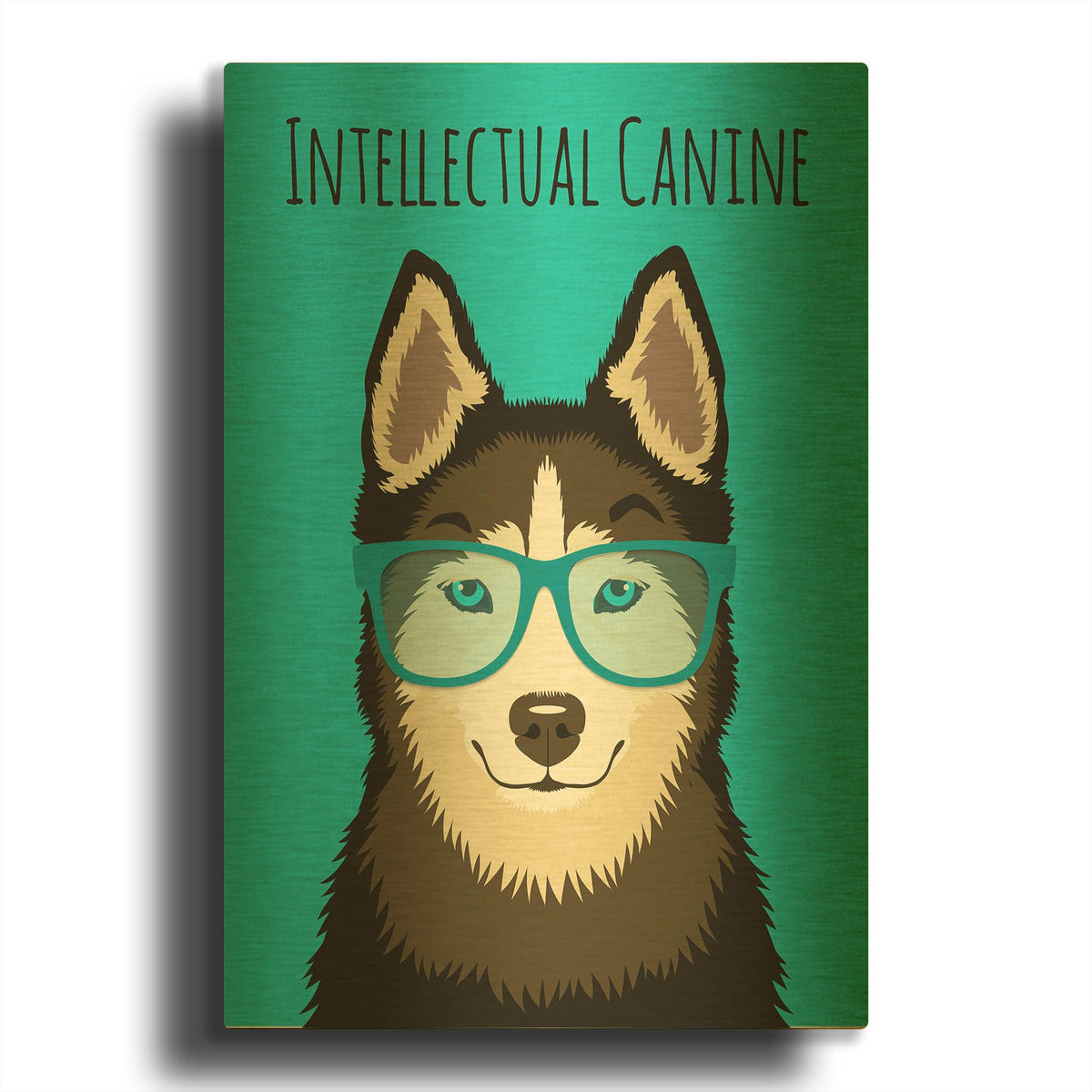 'Intellectual Canine' By Debbie Gray Gold Metal Wall Art