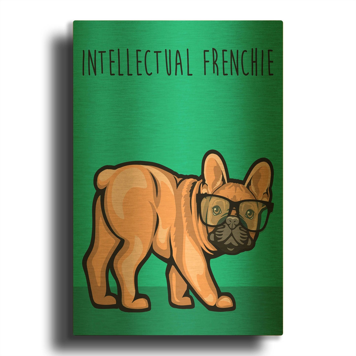 'Intellectual Frenchie' By Debbie Gray Gold Metal Wall Art