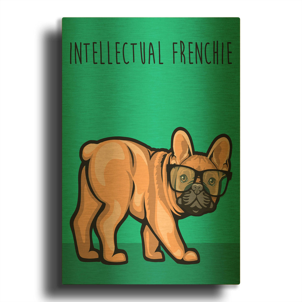 'Intellectual Frenchie' By Debbie Gray Gold Metal Wall Art