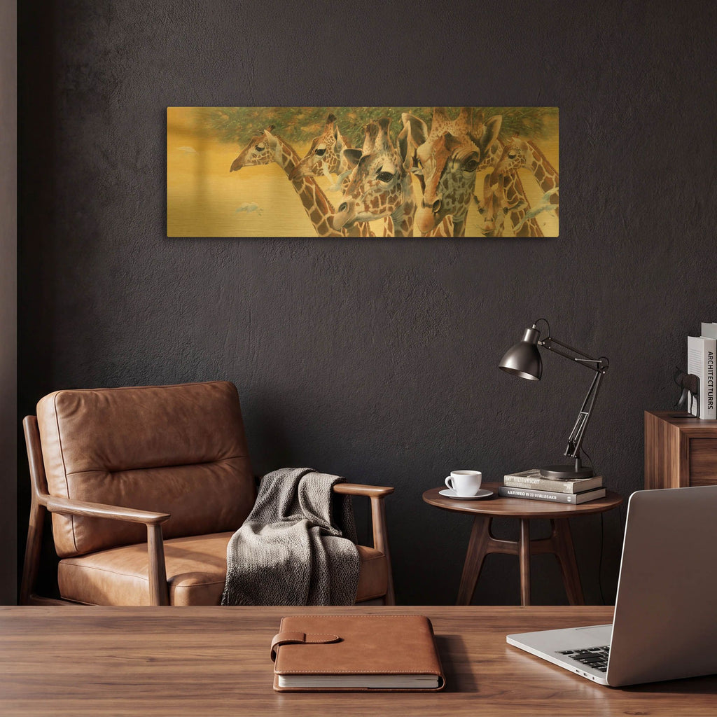 'A Walk in the Sun' By Durwood Coffey Gold Metal Wall Art