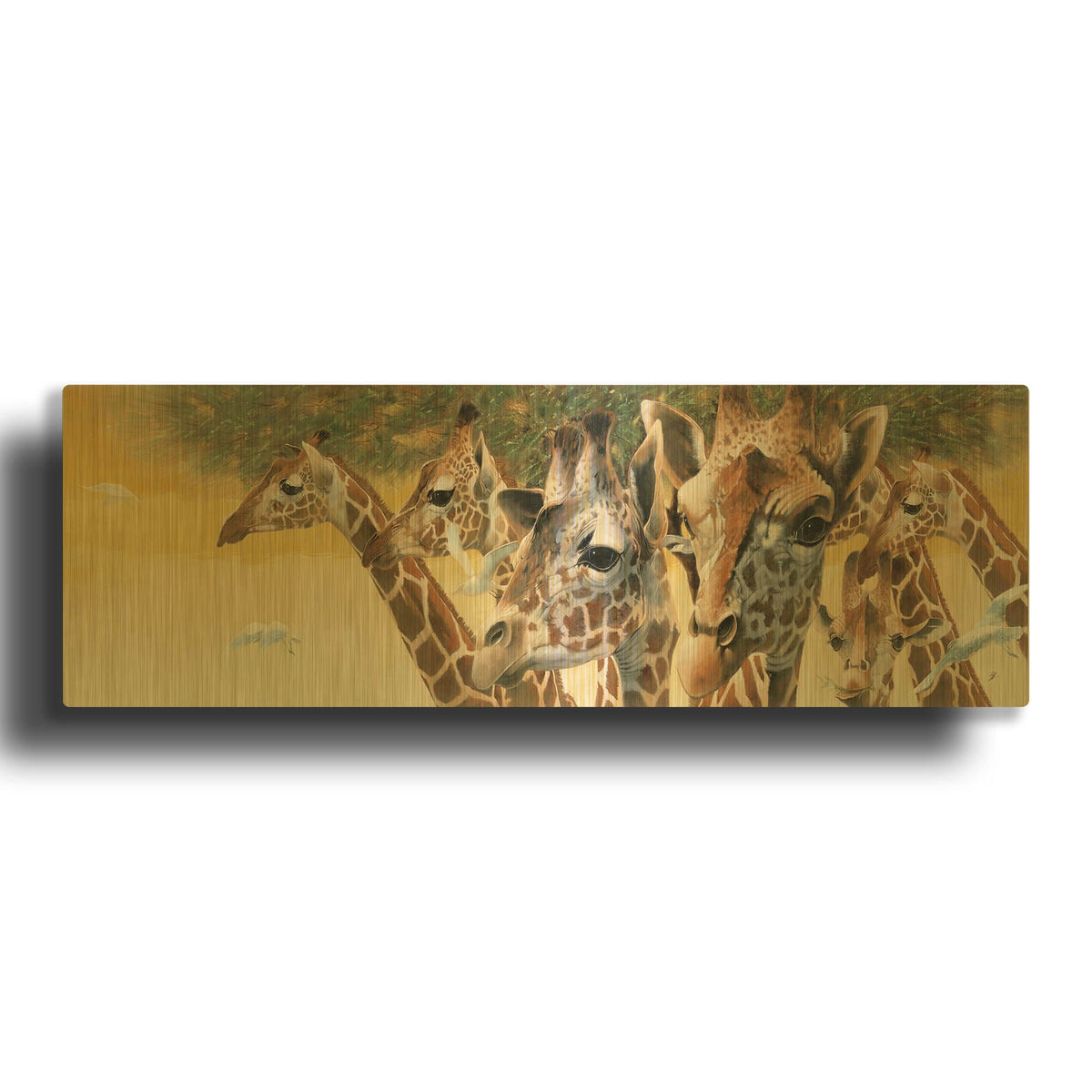 'A Walk in the Sun' By Durwood Coffey Gold Metal Wall Art