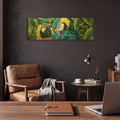 'Blue & Yellow Macaws' By Durwood Coffey Gold Metal Wall Art
