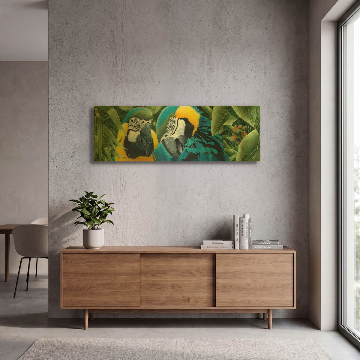'Blue & Yellow Macaws' By Durwood Coffey Gold Metal Wall Art