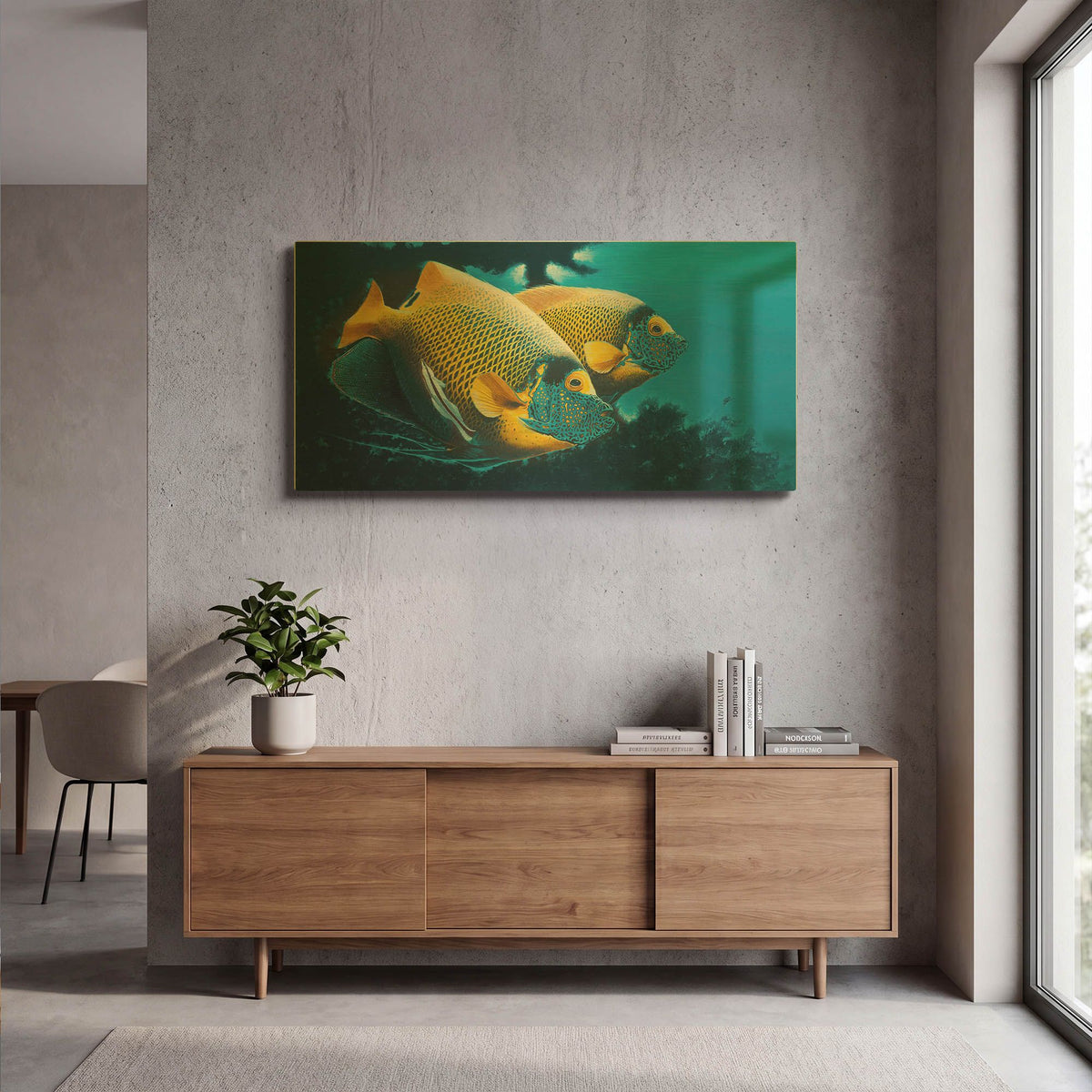 'Blue Face Angels' By Durwood Coffey Gold Metal Wall Art