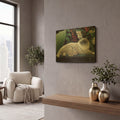'Blue Sans Que' By Durwood Coffey Gold Metal Wall Art
