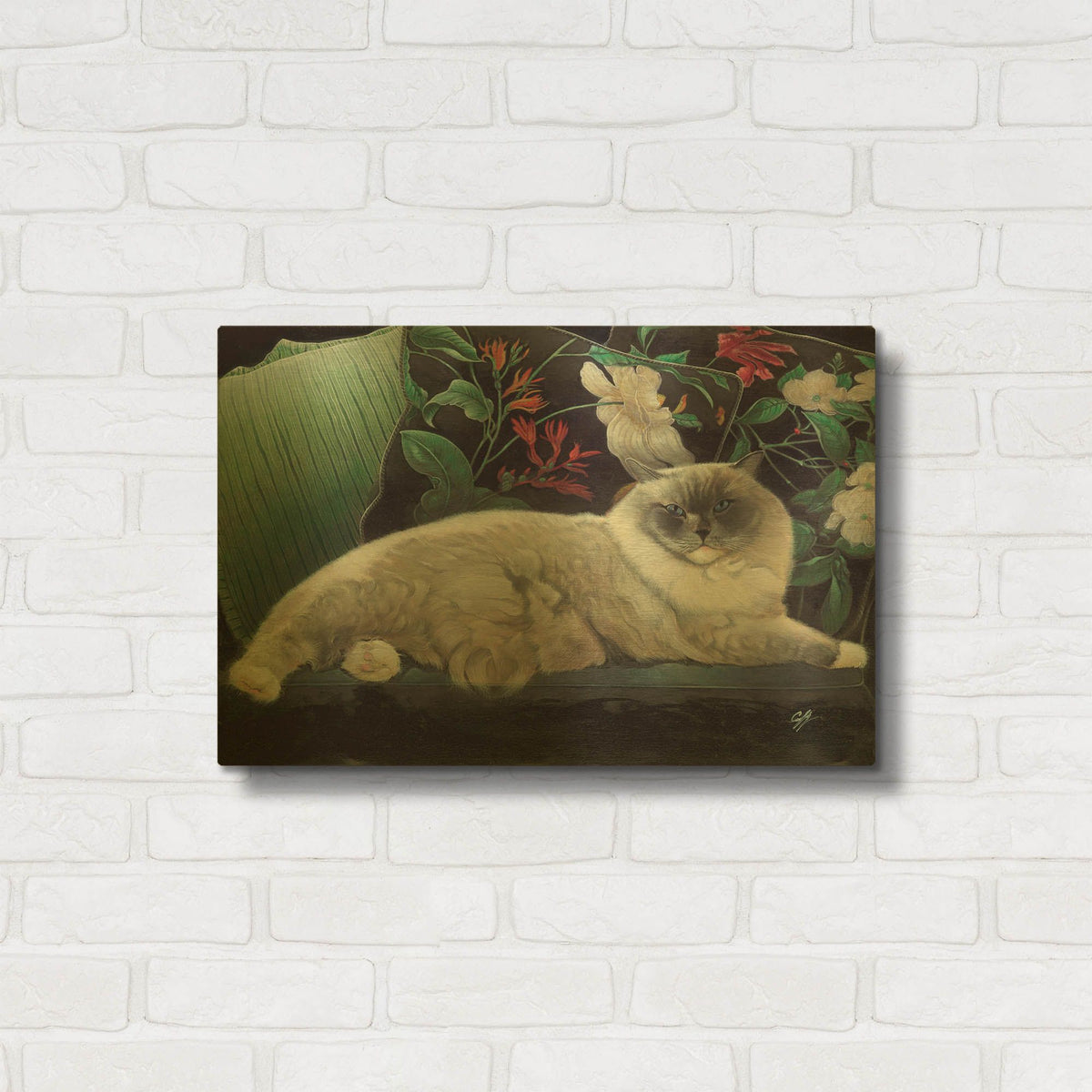 'Blue Sans Que' By Durwood Coffey Gold Metal Wall Art