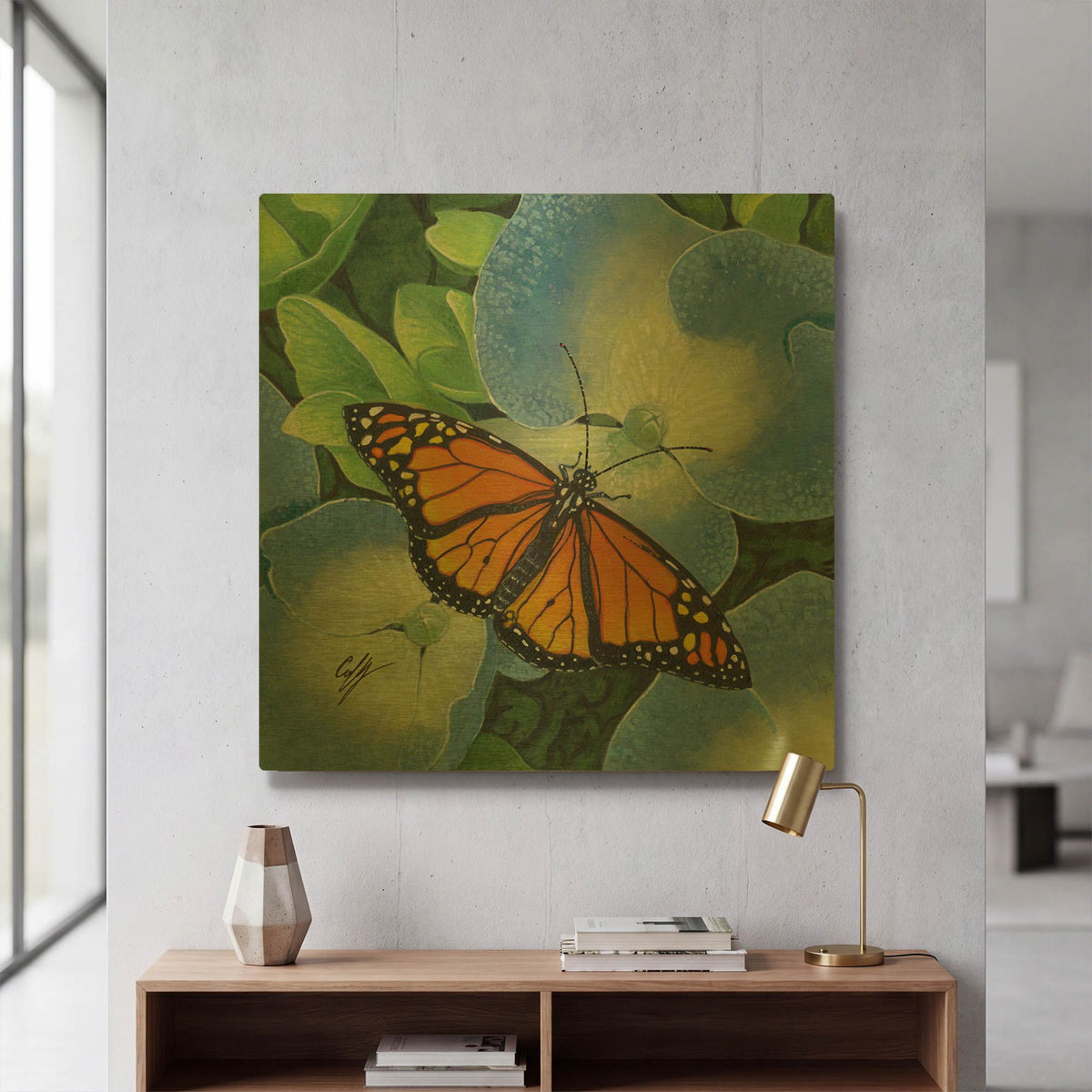 'Butterfly' By Durwood Coffey Gold Metal Wall Art