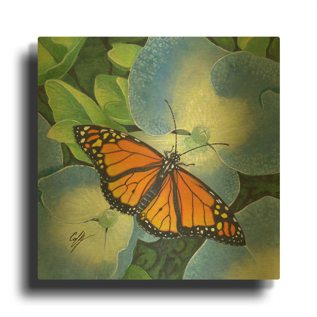 'Butterfly' By Durwood Coffey Gold Metal Wall Art