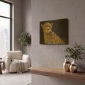 'Cheetah' By Durwood Coffey Gold Metal Wall Art