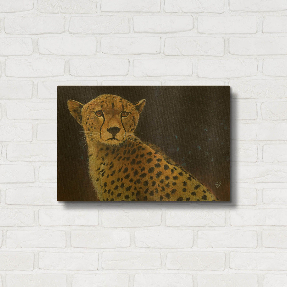 'Cheetah' By Durwood Coffey Gold Metal Wall Art