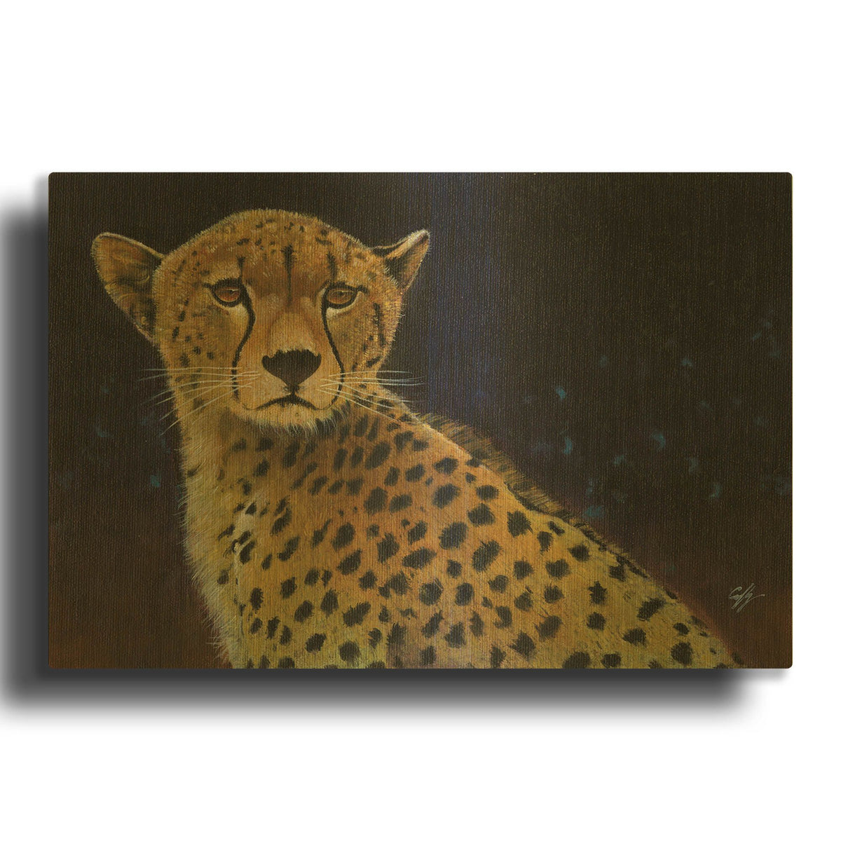 'Cheetah' By Durwood Coffey Gold Metal Wall Art